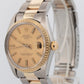 Rolex Oyster Perpetual Date CHAMPAGNE Two-Tone Yellow Gold 34mm 1505 Watch