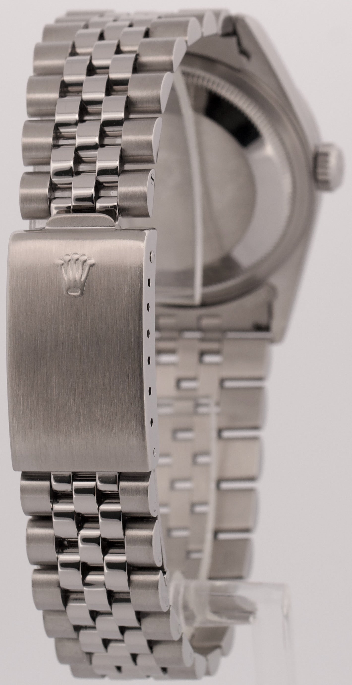 2000 PAPERS Rolex DateJust WHITE 36mm Stainless Engine-Turned JUBILEE 16220 BOX