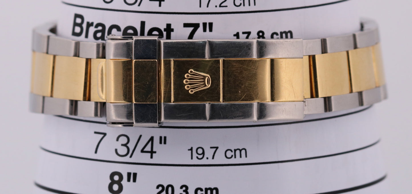 UNPOLISHED 2006 PAPERS Rolex Submariner Date BLUE Two-Tone 18K 40mm 16613 BOX