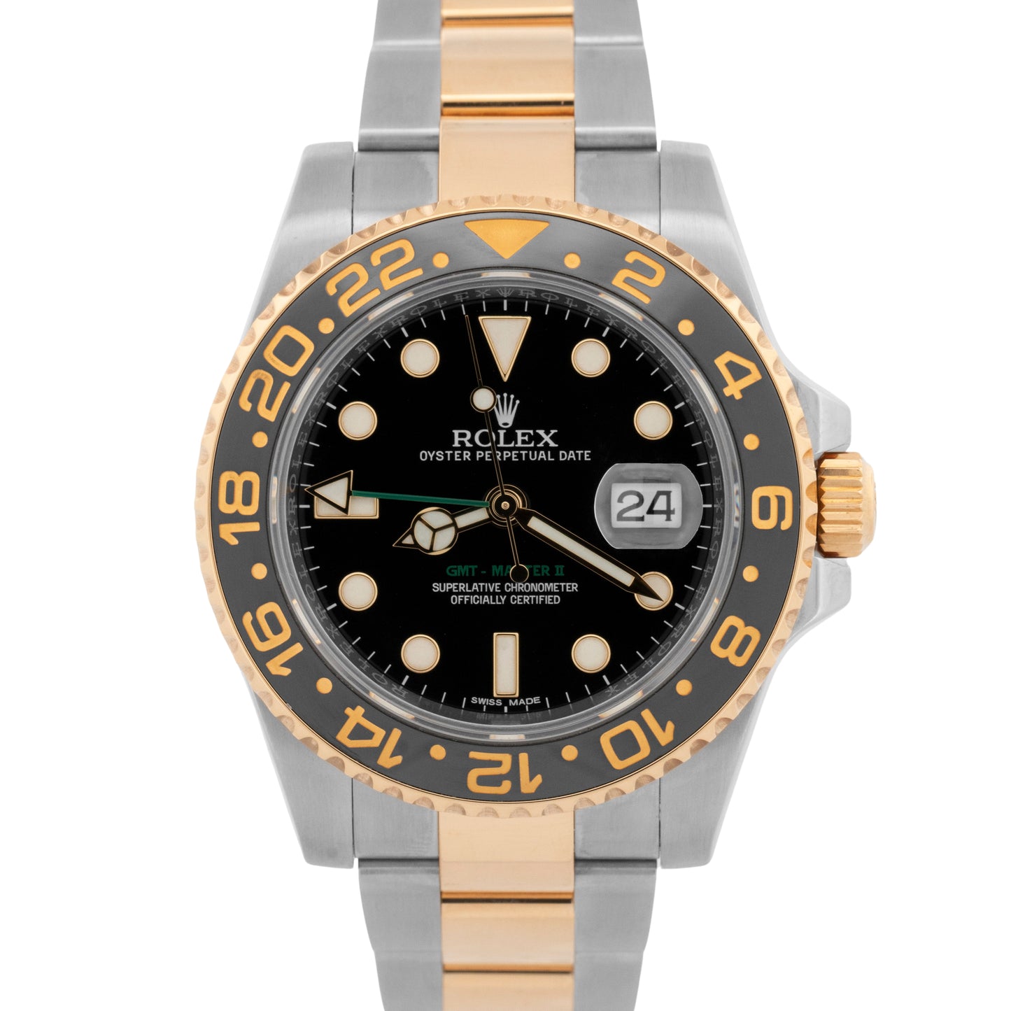 Rolex GMT-Master II Ceramic BLACK Two-Tone 18K Yellow Gold 40mm 116713 LN Watch