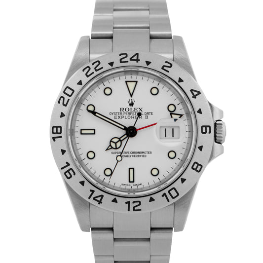UNPOLISHED PAPERS Rolex Explorer II WHITE Stainless Steel 40mm 16570 Watch BOX