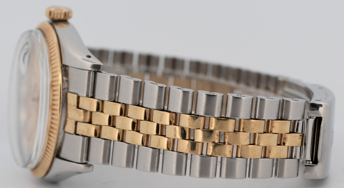 Unpolished Rolex DateJust 6605 Two-Tone Steel Gold Roulette Red 36mm Watch