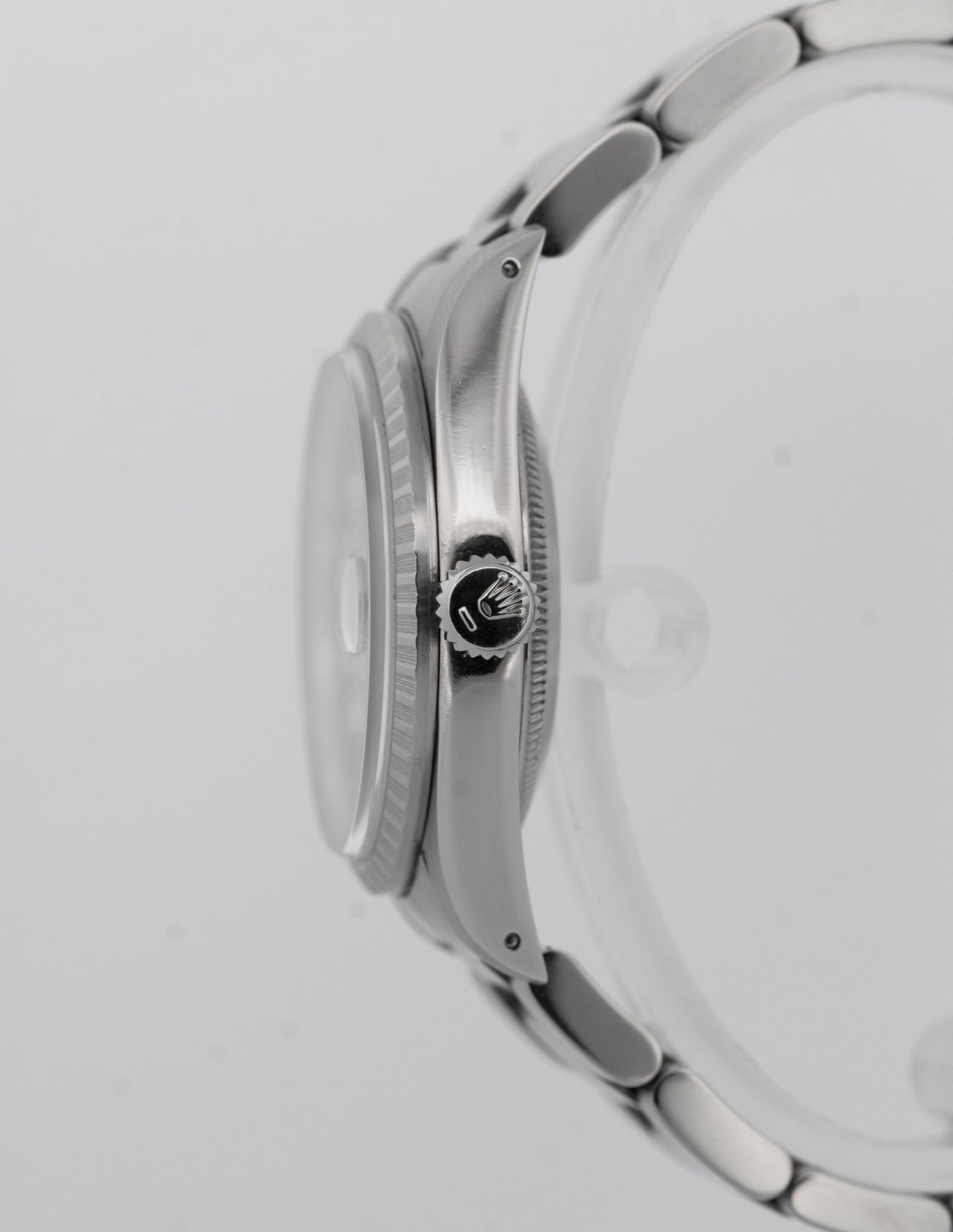 PAPERS Rolex DateJust Silver 36mm Stainless Steel Engine-Turned Watch 16220 BOX