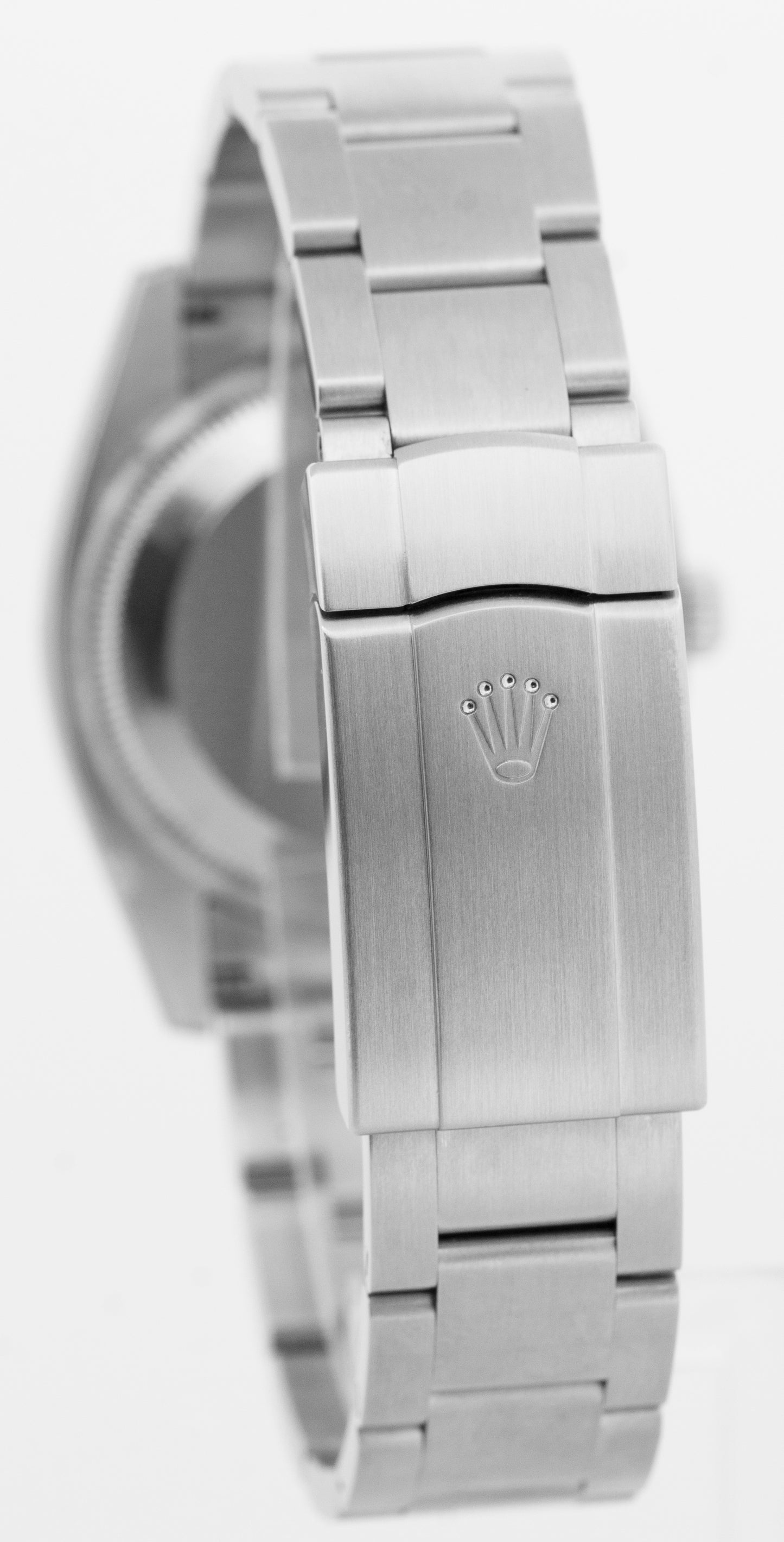 STICKERED PAPERS Rolex Oyster Perpetual SILVER CONCENTRIC Steel 34mm 114200 BOX