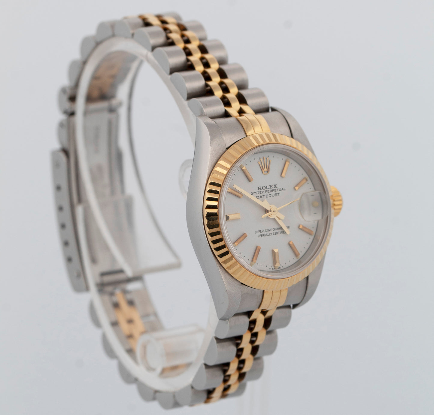 Rolex DateJust WHITE Two-Tone Jubilee 18K Yellow Gold Steel 26mm 79173 Watch