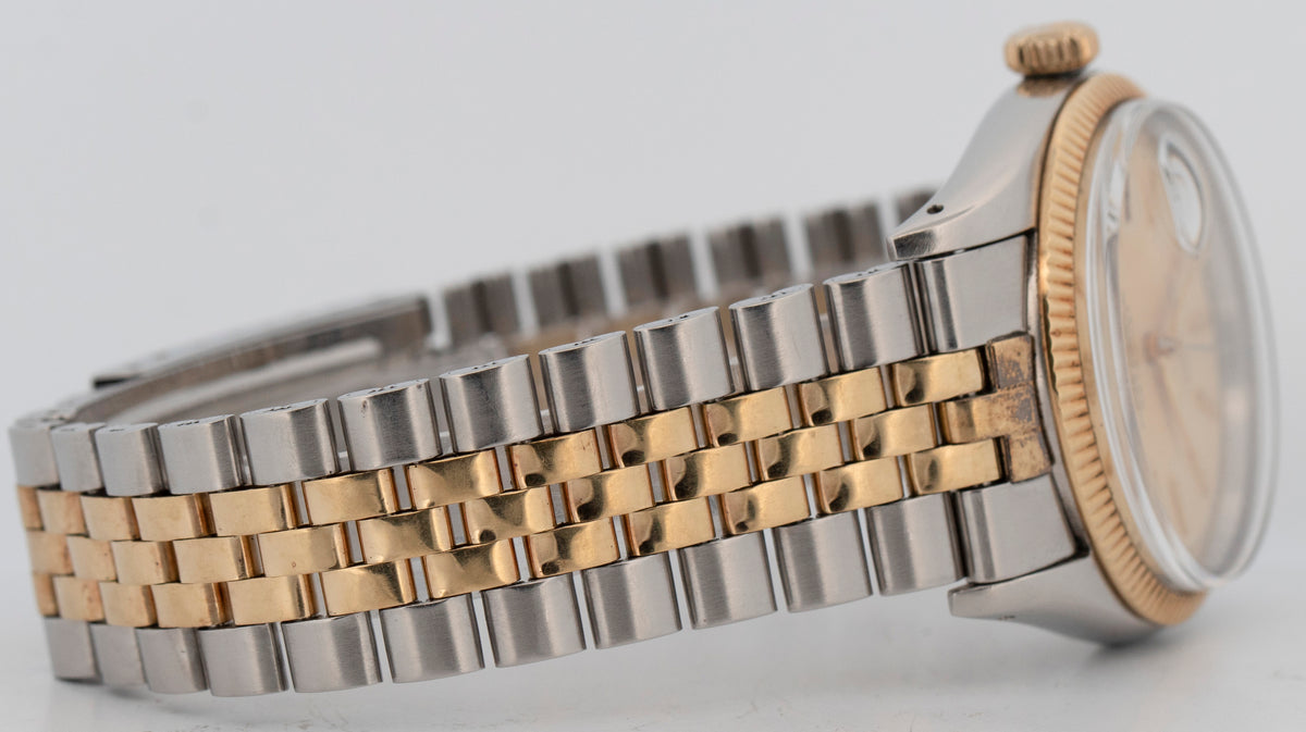 Unpolished Rolex DateJust 6605 Two-Tone Steel Gold Roulette Red 36mm Watch