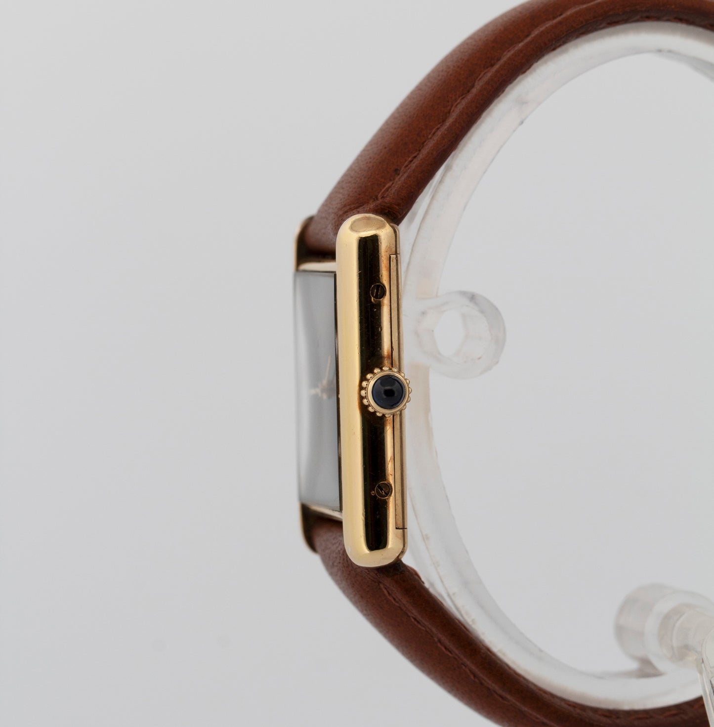 Cartier Must de Cartier Tank Brown 23mm Vermeil Sterling Silver Gold Watch