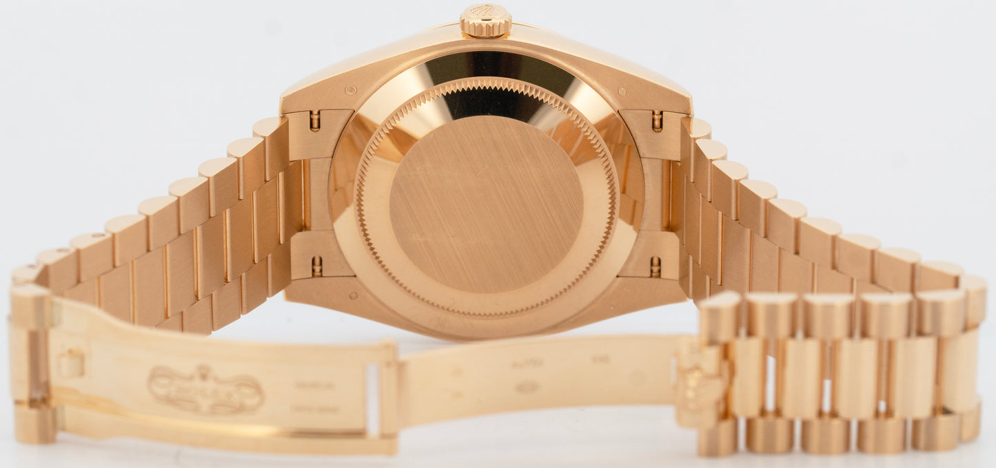 PAPERS Rolex Day-Date President 40mm GREEN OMBRE Yellow Gold 228238 Watch BOX