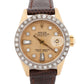 Ladies Rolex DateJust President 26mm CHAMPAGNE 18K Yellow Gold DIAMOND 6917