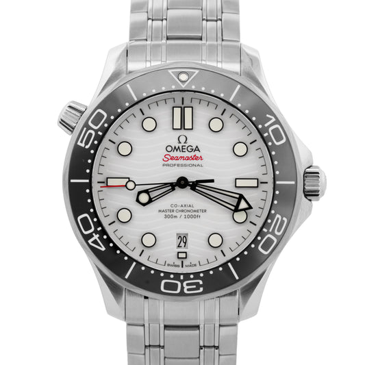 2025 PAPERS Omega Seamaster Diver 300M 42mm WHITE WAVE 210.30.42.20.04.001 BOX
