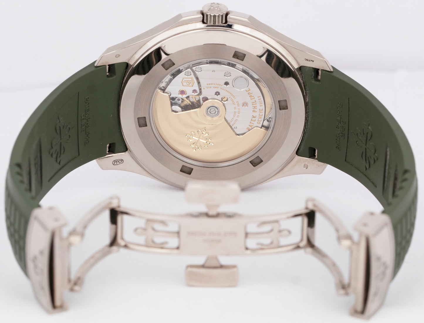 PAPERS Patek Philippe Aquanaut GREEN 18K White Gold 42.2mm Watch 5168G-010 BOX