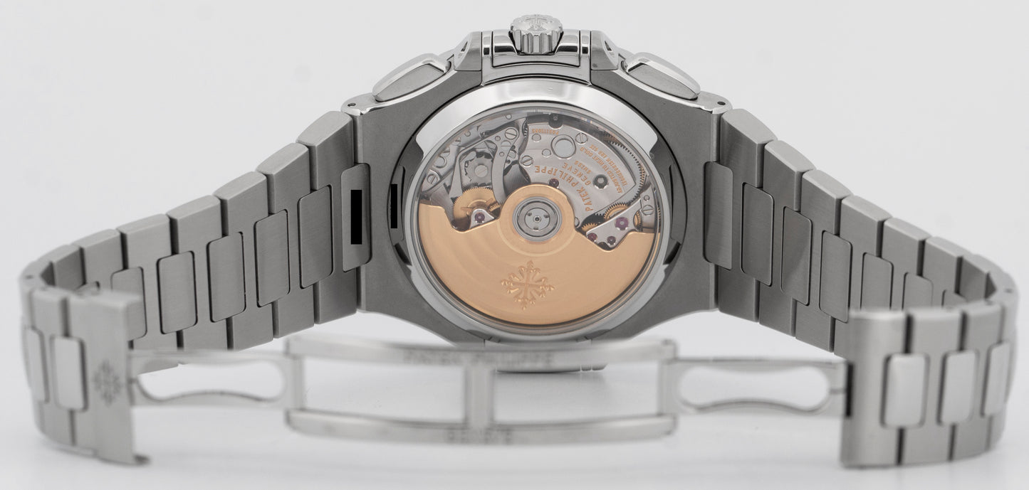 2014 PAPERS Patek Philippe Nautilus 40.5mm Grey Blue Chronograph 5980/1A-001 BOX
