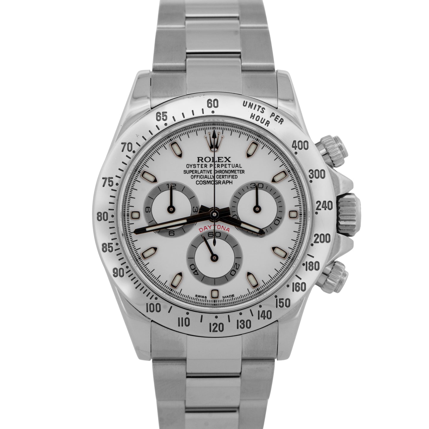 Rolex Daytona Cosmograph CHROMALIGHT WHITE Steel 40mm 116520 Watch