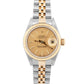 PAPERS Ladies Rolex DateJust Champagne 18K Gold Steel 26mm JUBILEE 79173 BOX