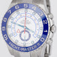 MINT Rolex Yacht-Master II 44mm White Stainless Steel BLUE HANDS Watch 116680