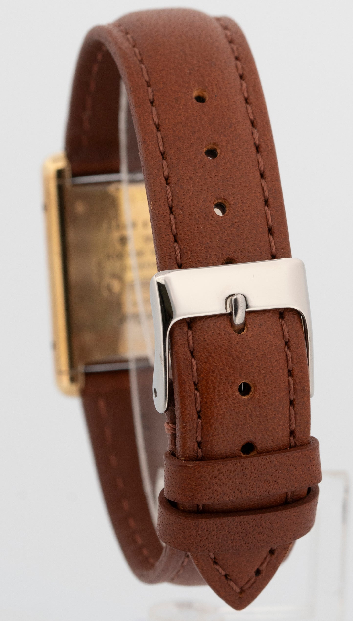 Cartier Must de Cartier Tank Brown 23mm Vermeil Sterling Silver Gold Watch