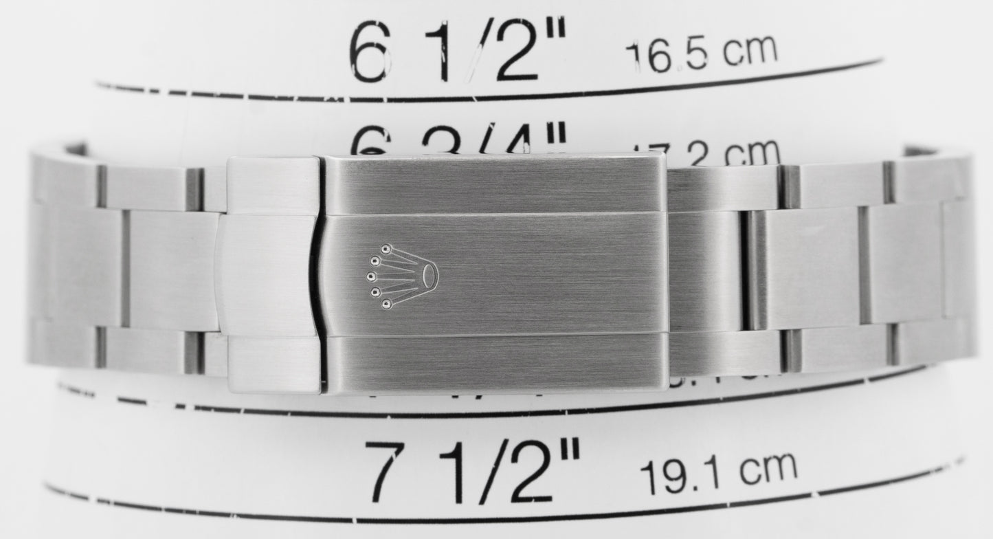 STICKERED PAPERS Rolex Oyster Perpetual SILVER CONCENTRIC Steel 34mm 114200 BOX