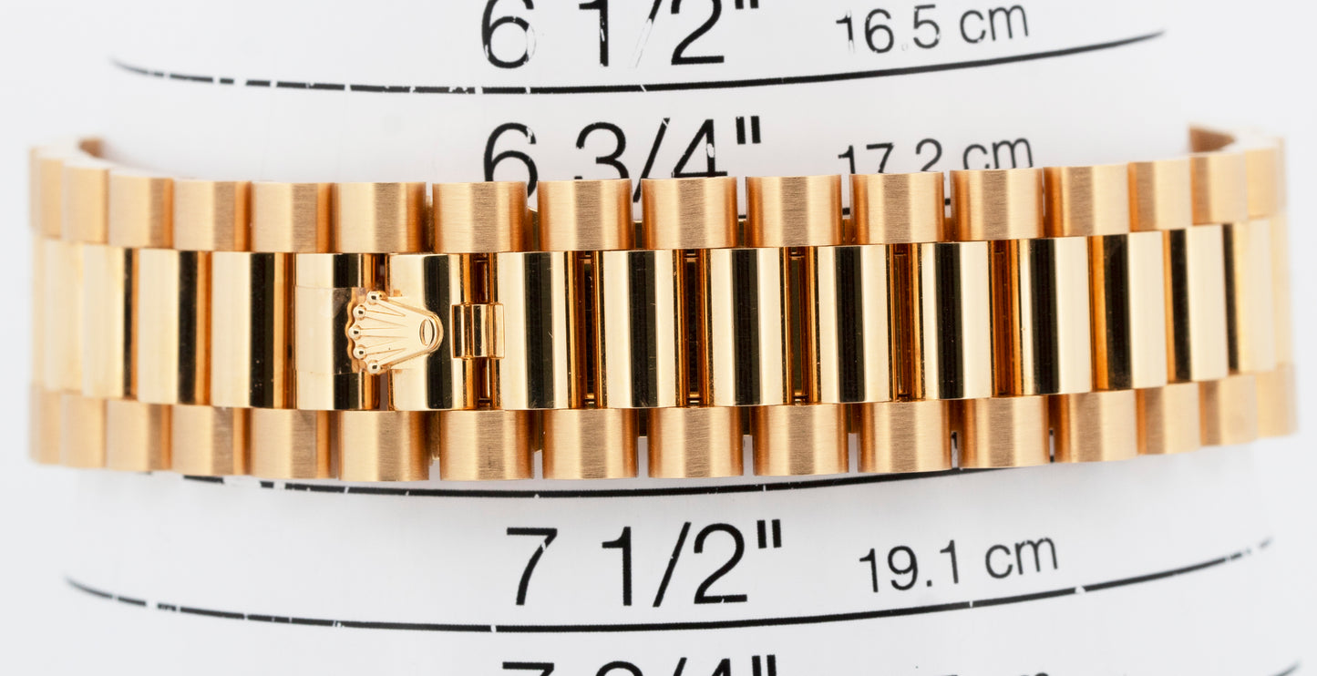 PAPERS Rolex Day-Date President 18K Yellow Gold GREEN ROMAN 40mm 228238 BOX