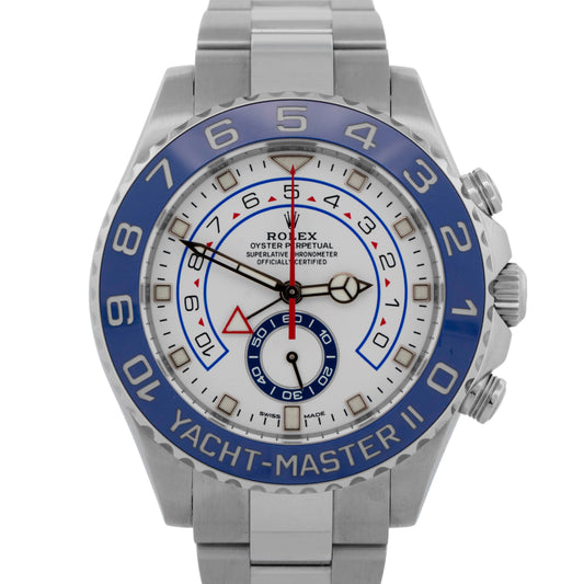 2019 Rolex Yacht-Master II 116680 White Stainless Steel 44mm Watch Box Papers
