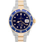Rolex Submariner Date 40mm BLUE Two-Tone 18K Gold Stainless Steel 16613 Watch