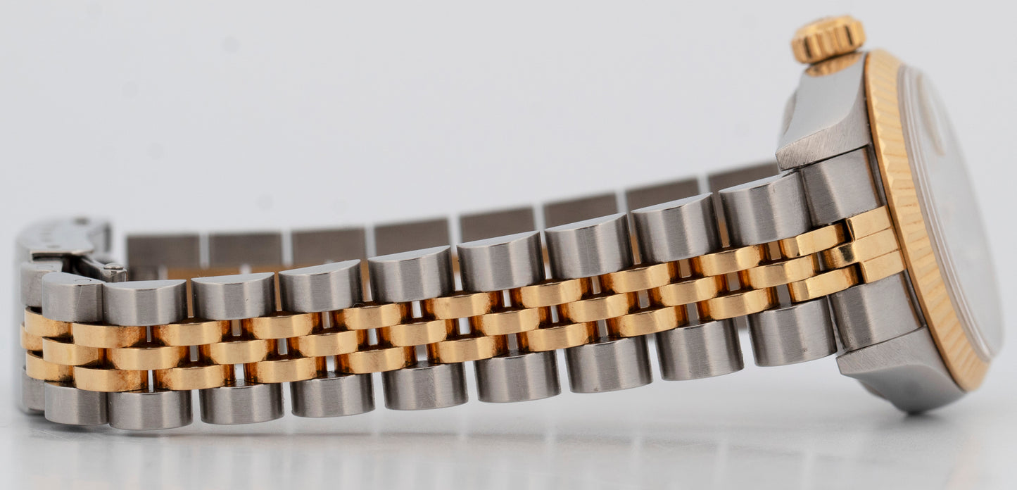 Rolex DateJust WHITE Two-Tone Jubilee 18K Yellow Gold Steel 26mm 79173 Watch