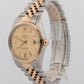 Rolex DateJust 16013 Champagne Two-Tone 18K Yellow Gold Steel Jubilee 36mm Watch