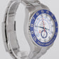 MINT Rolex Yacht-Master II 44mm White Stainless Steel BLUE HANDS Watch 116680