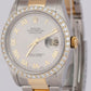 MINT PAPERS Rolex DateJust 36mm Slate DIAMOND 18K Gold Oyster 16233 Watch BOX