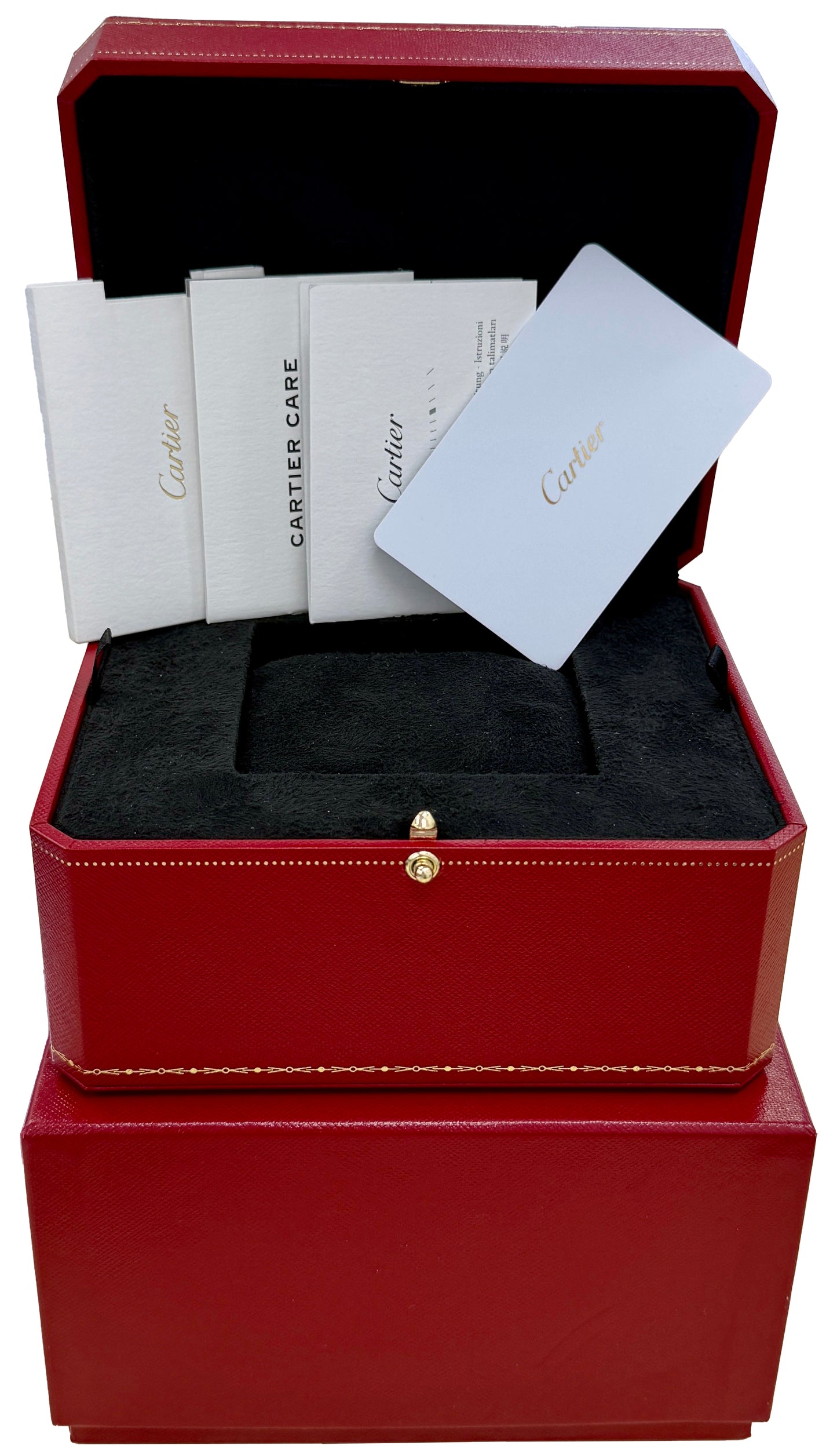 New 2026 Cartier Santos-Dumont Large Black Lacquer WSSA0046 4298 Box Papers