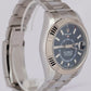 MINT PAPERS Rolex Sky-Dweller BLUE 18K Fluted 42mm Steel Oyster Watch 326934 BOX