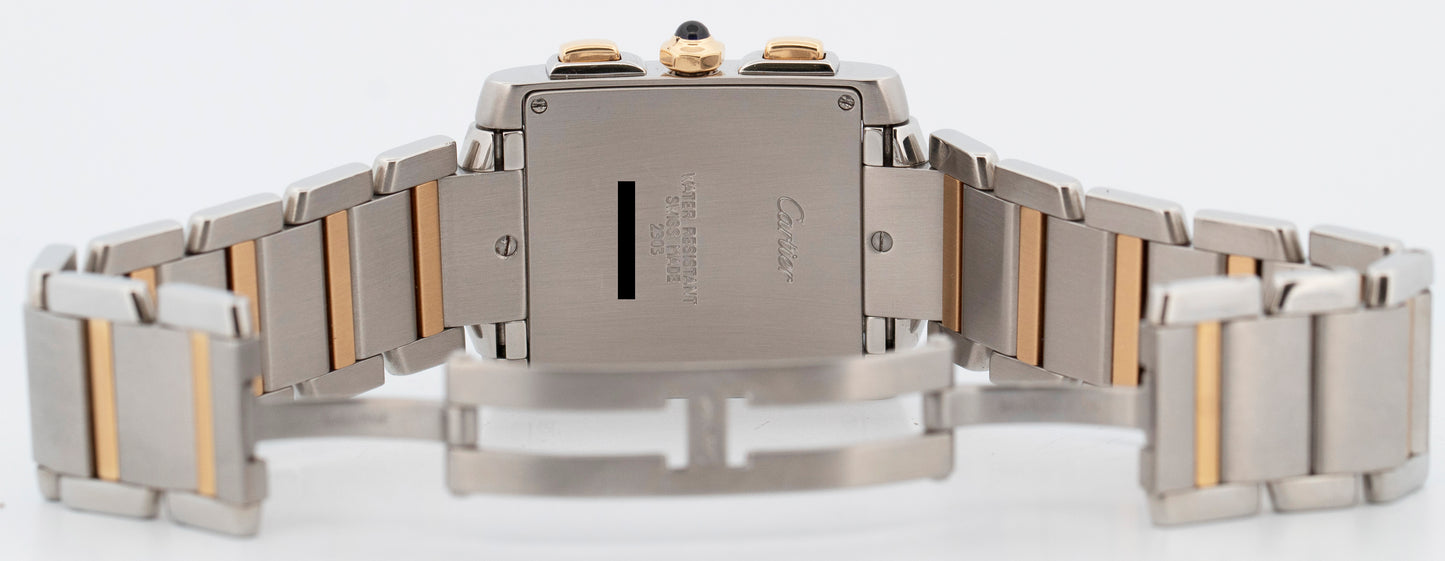 Ladies Cartier Tank Francaise Chronograph Quartz Two-Tone 28mm 2303 W51004Q4