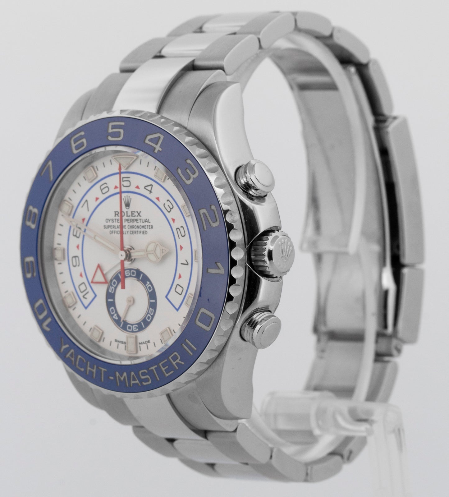 2019 Rolex Yacht-Master II 116680 White Stainless Steel 44mm Watch Box Papers