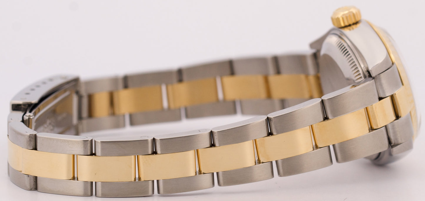 PAPERS Ladies Rolex DateJust SILVER 18K Yellow Gold Steel 26mm OYSTER 79173 BOX