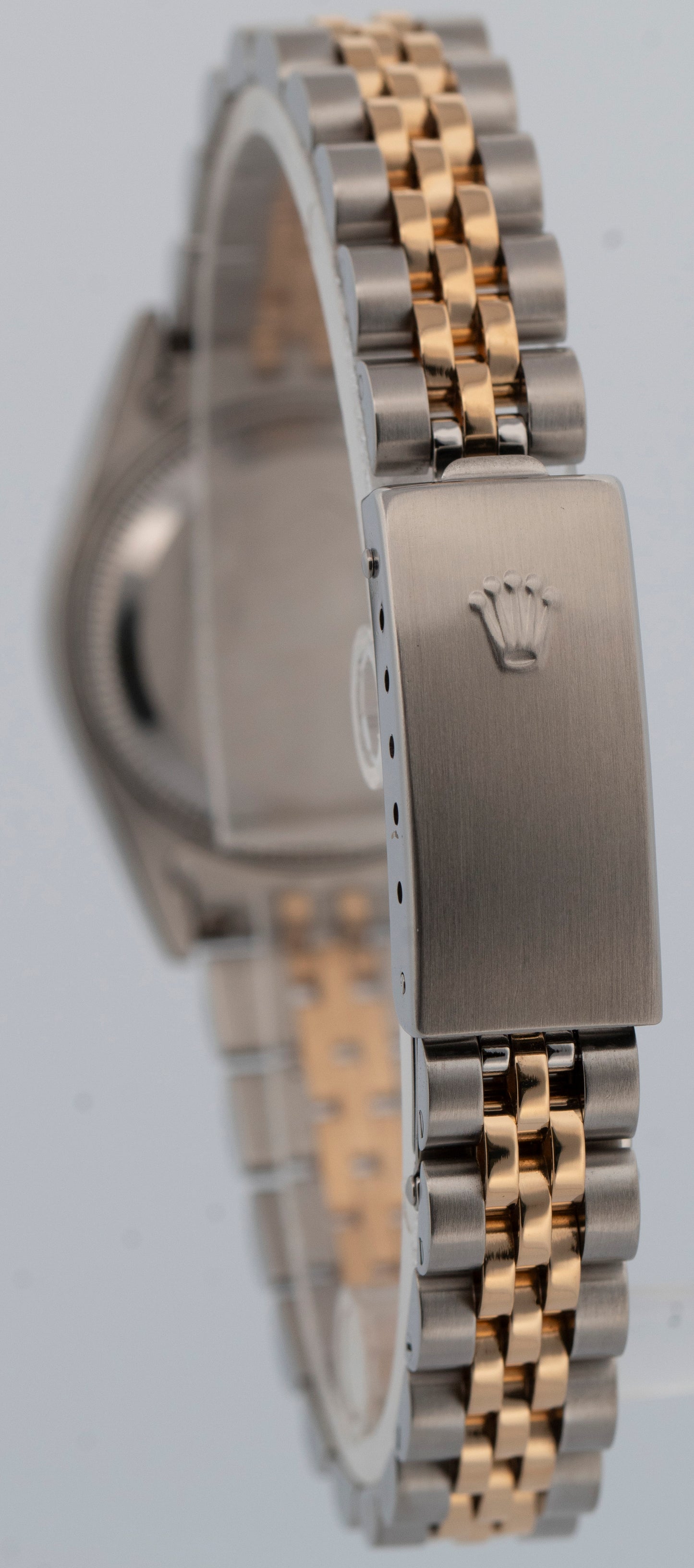 PAPERS Ladies Rolex DateJust Champagne 18K Gold Steel 26mm JUBILEE 79173 BOX