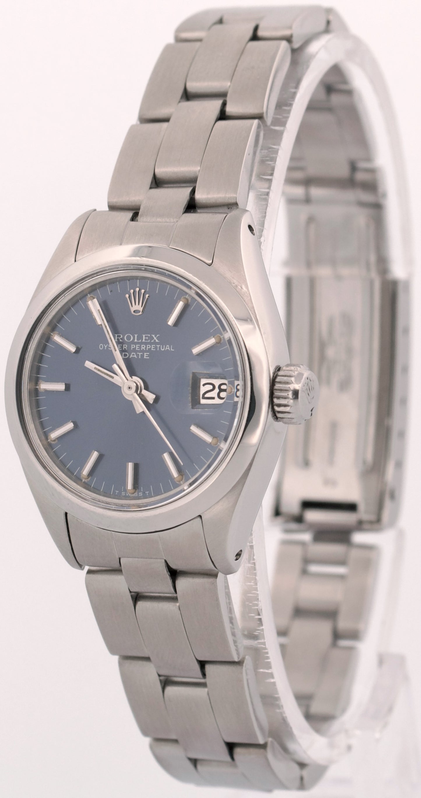1978 Ladies Rolex Oyster Perpetual Date 26mm BLUE Stainless OYSTER Watch 6916