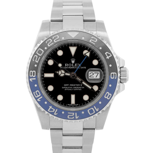 PAPERS Rolex GMT-Master II BATMAN Blue Black Steel Ceramic 40mm 116710 BLNR BOX