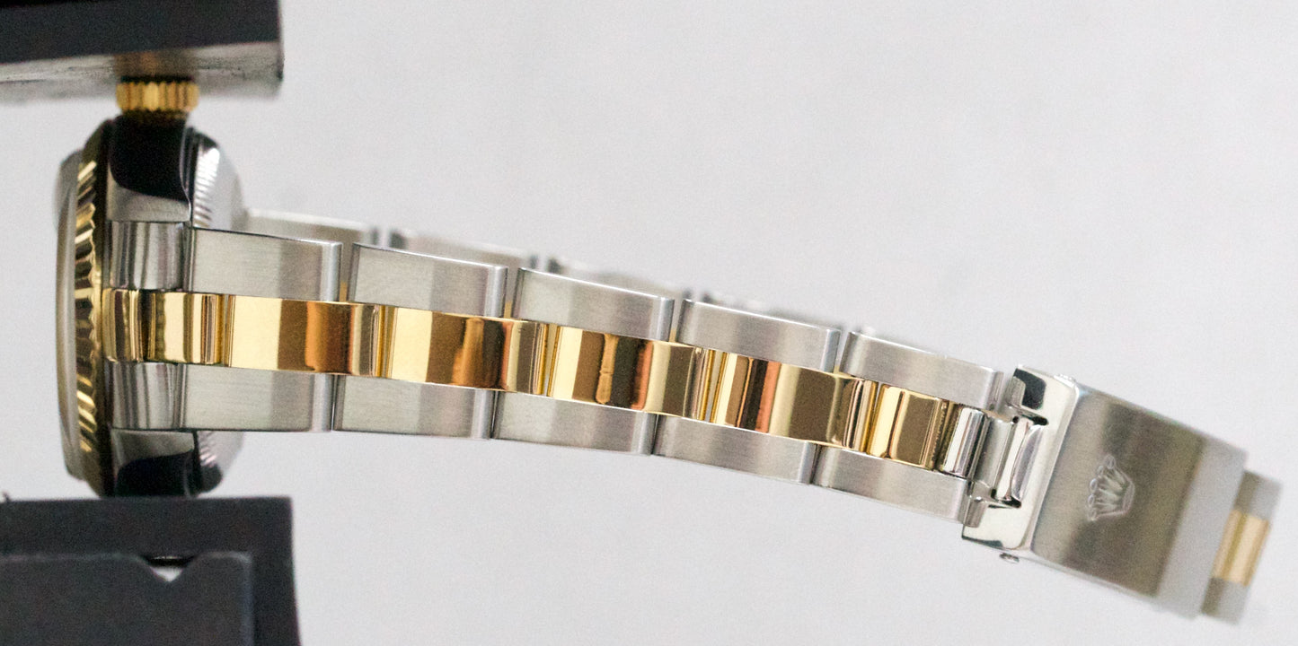 PAPERS Ladies Rolex DateJust SILVER 18K Yellow Gold Steel 26mm OYSTER 79173 BOX