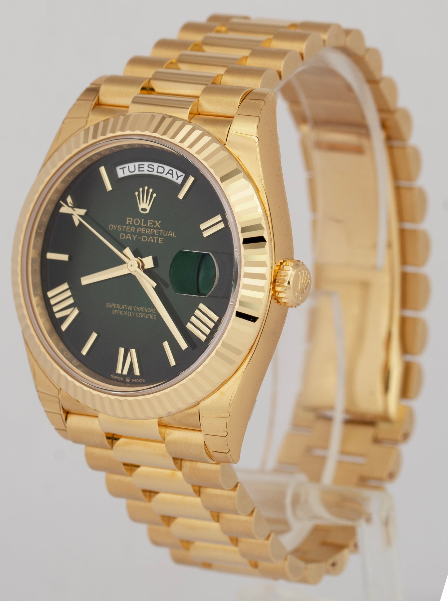 BRAND NEW 2024 Rolex Day-Date President 40mm GREEN OMBRE 18K Gold 228238 BOX