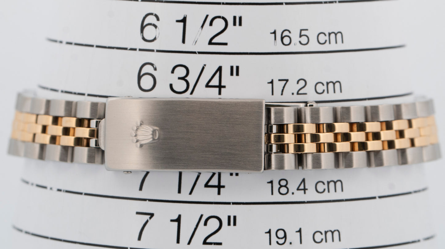 PAPERS Ladies Rolex DateJust Champagne 18K Gold Steel 26mm JUBILEE 79173 BOX