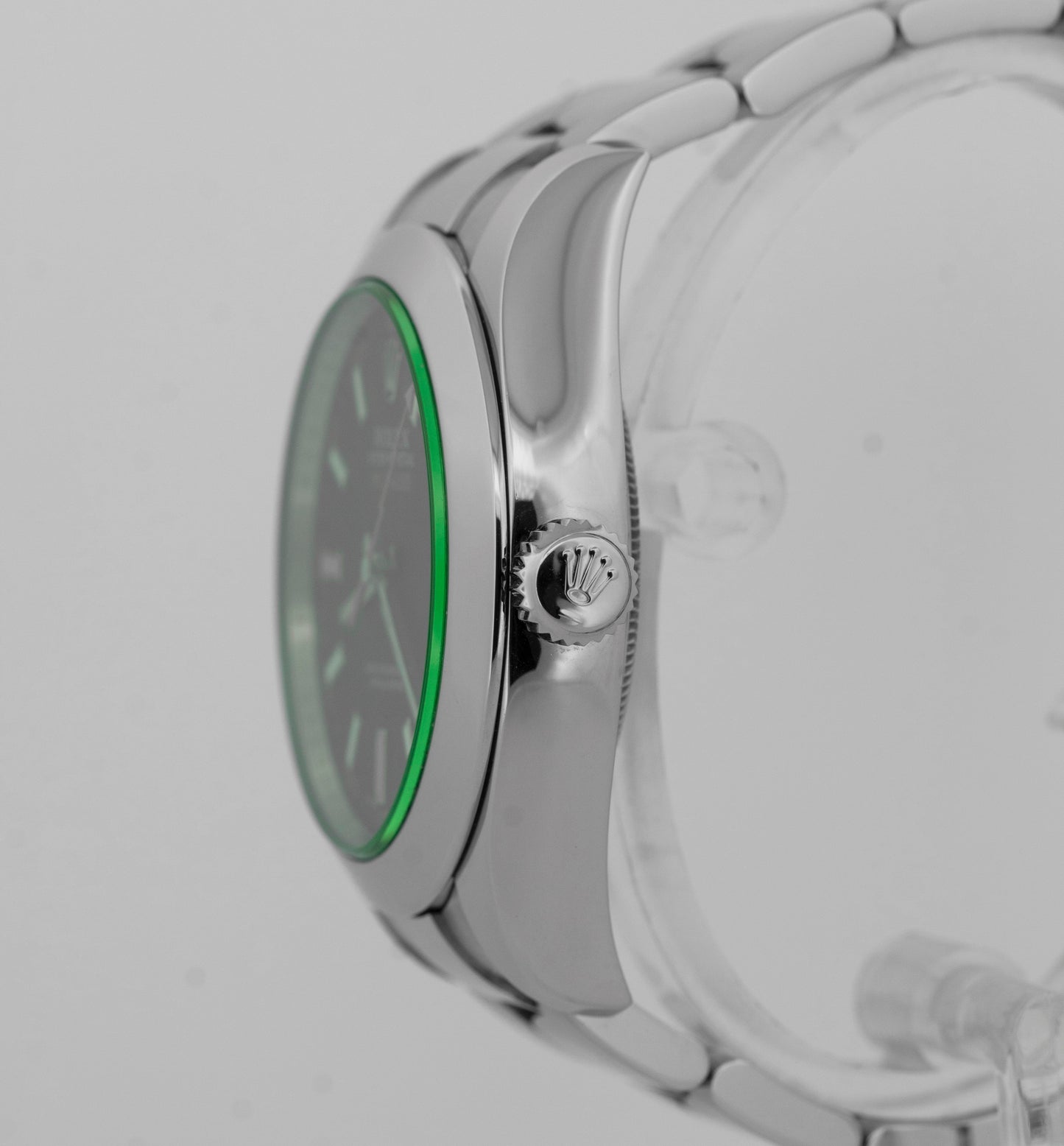 PAPERS Rolex Milgauss Green BLACK 40mm 116400 GV Stainless Steel Watch BOX