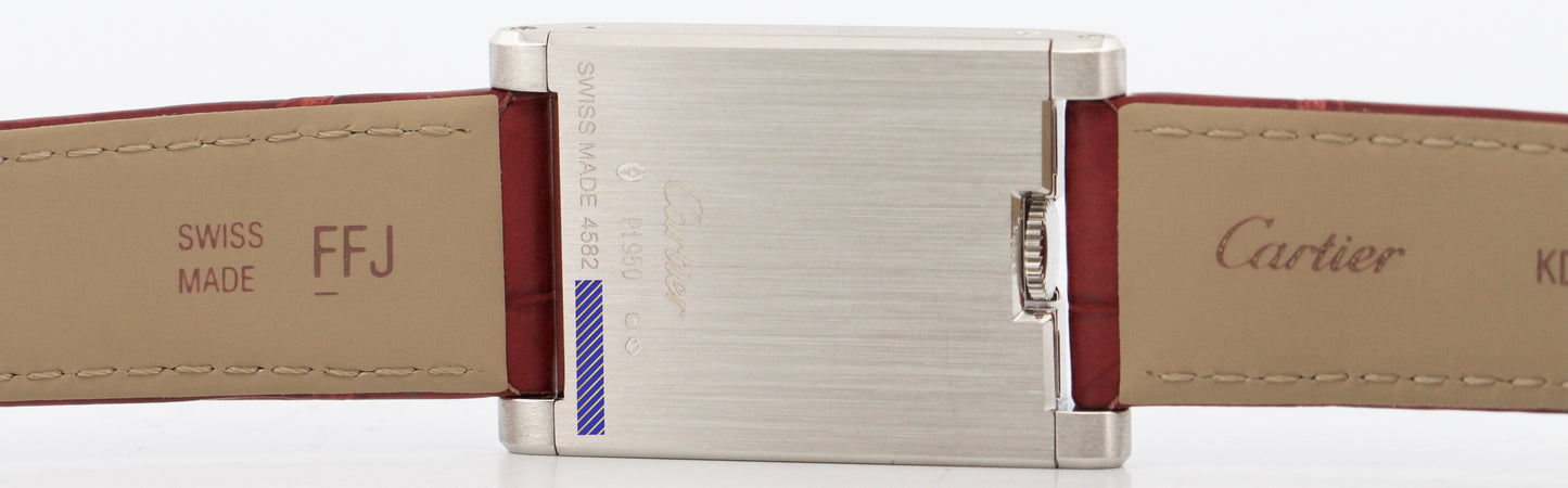 NEW 2025 PAPERS Cartier Tank à Guichets PLATINUM Manual 25mm WGTA0236 4582 BOX