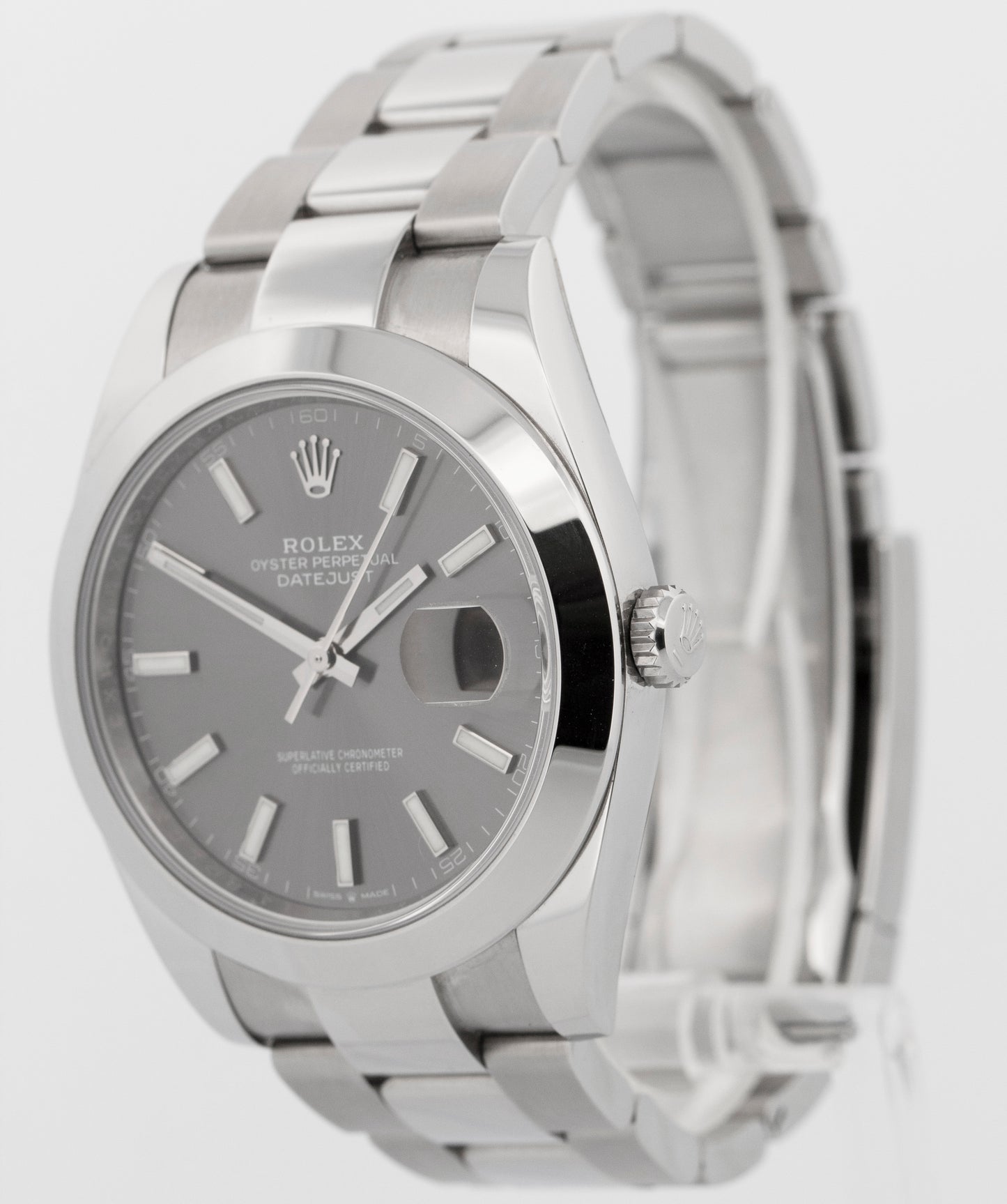 2023 PAPERS Rolex DateJust 41 Stainless Steel RHODIUM 41mm 126300 Watch BOX