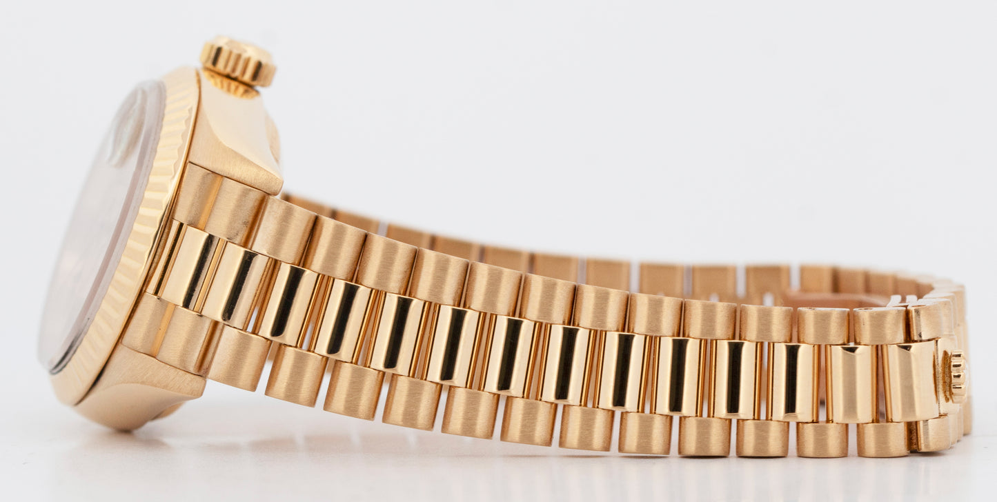 Rolex DateJust President 26mm CHAMPAGNE 18K Yellow Gold Fluted Watch 79178