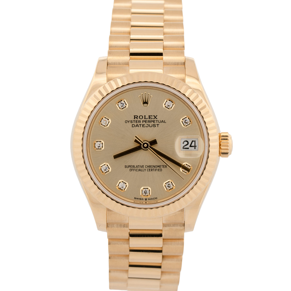 2020 Rolex DateJust 31 278278 Champagne 18K Yellow Gold 31mm Watch Box Papers