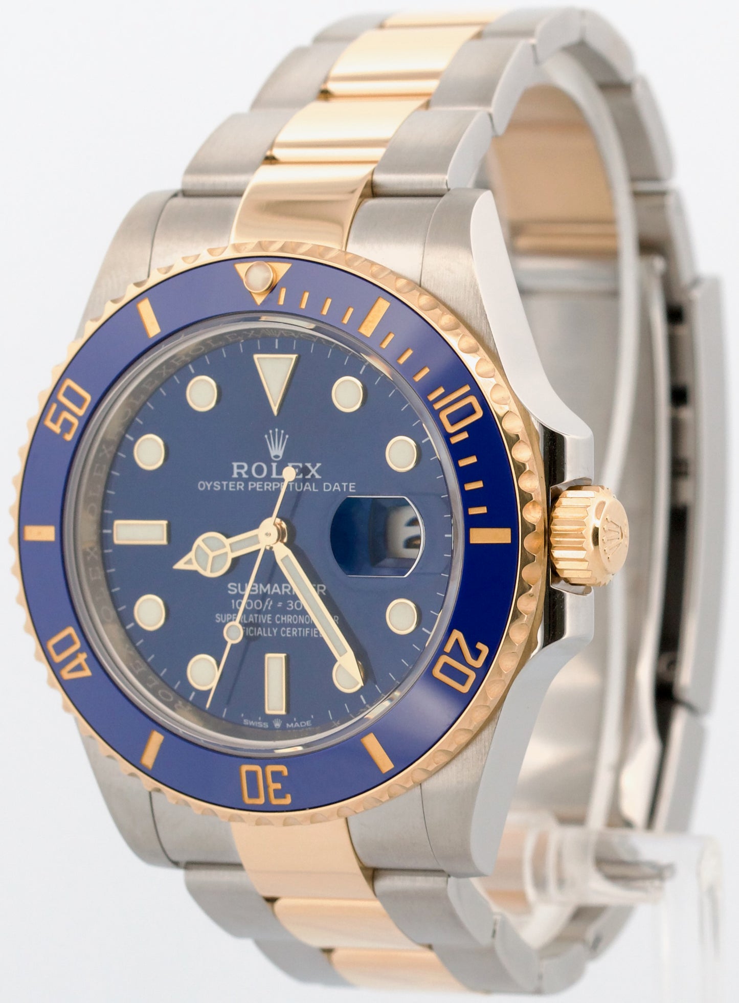 2023 PAPERS Rolex Submariner Date BLUE 41mm Ceramic 18K Gold Steel 126613 LB BOX