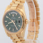 2002 PAPERS Rolex Day-Date President GREEN 18K Yellow Gold 36mm 118238 Watch BOX