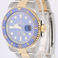 Rolex Submariner Date 18k Yellow Gold Steel BLUE 40mm Ceramic 116613 Watch