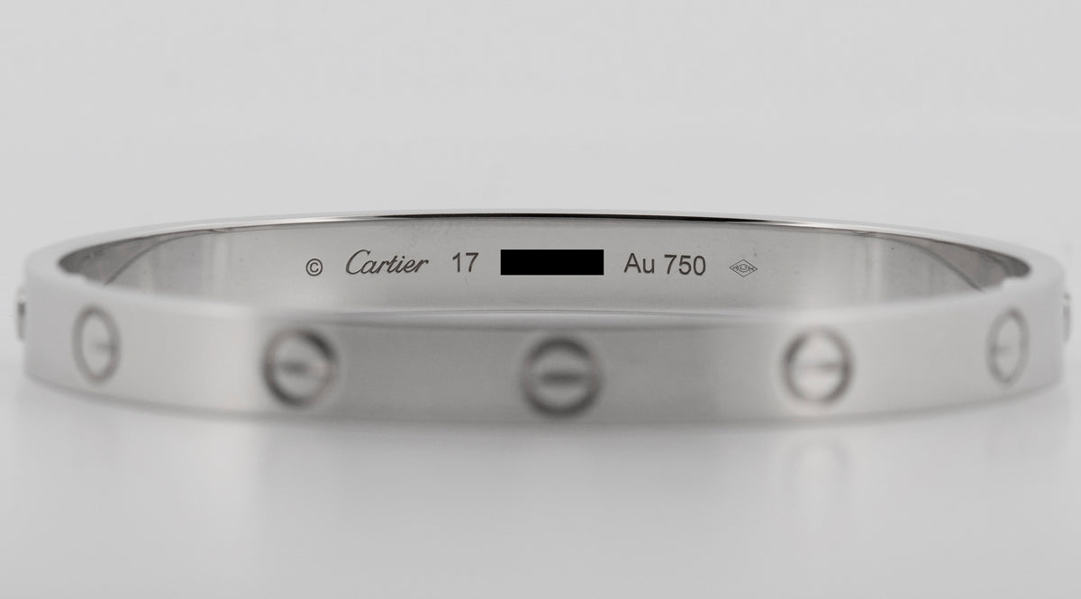 2024 Cartier Love Bracelet B6067617 18K White Gold Size 17 Box Papers