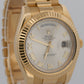 Rolex Day-Date II President 41mm SILVER ROMAN 18K Yellow Gold 218238 Watch