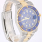 Rolex Submariner Date 18k Yellow Gold Steel BLUE 40mm Ceramic 116613 Watch